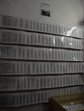 Lista de las más de 8.000 personas de lazona de Mukachevo deportadas a campos de concentración nazis.